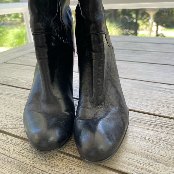 Stuart Weitzman Black Over the Knee Wedge Boots Womens Size 7 - Picture 3 of 12